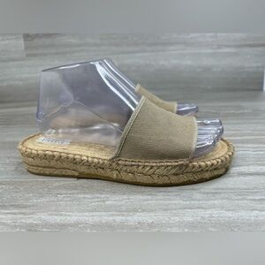 Claudie Pierlot Espadrille Slip On Canvas Sandal Slides Womens Size 8